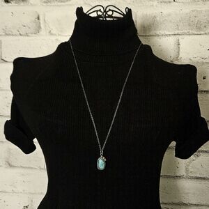 Vintage-Style Turquoise Pendant Necklace – Boho Western Vibes